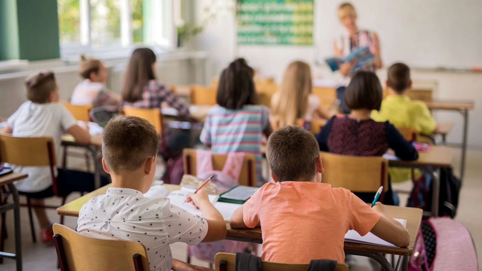 PHOTO: Children are taught in a classroom at school.