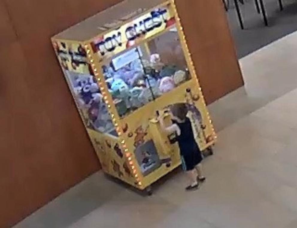 PHOTO: A child climbed into the claw machine at a local community center.