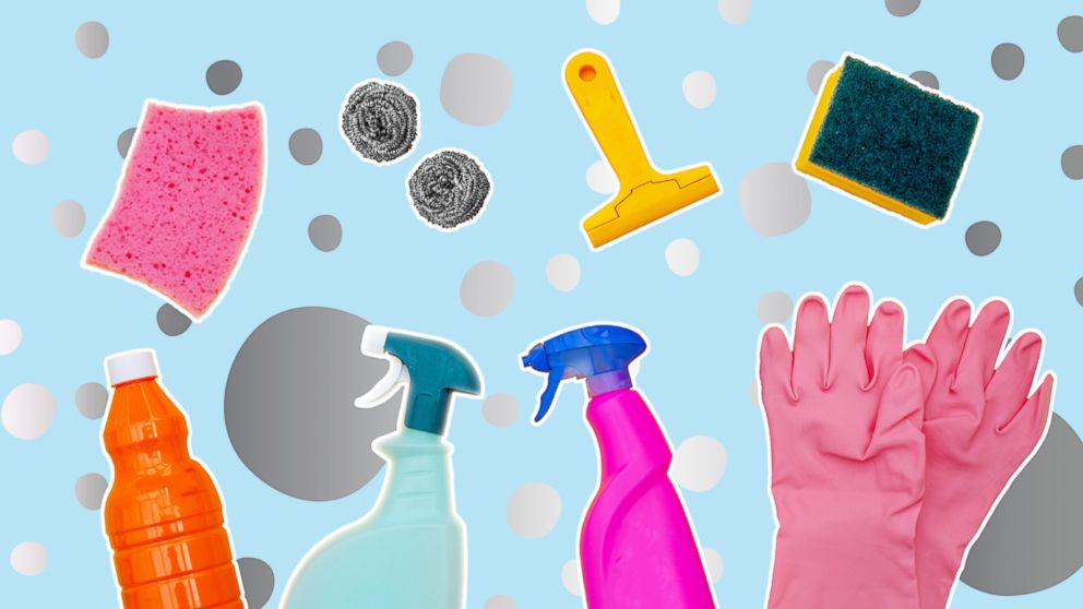 PHOTO: In this undated stock photo shows a collection of cleaning items.