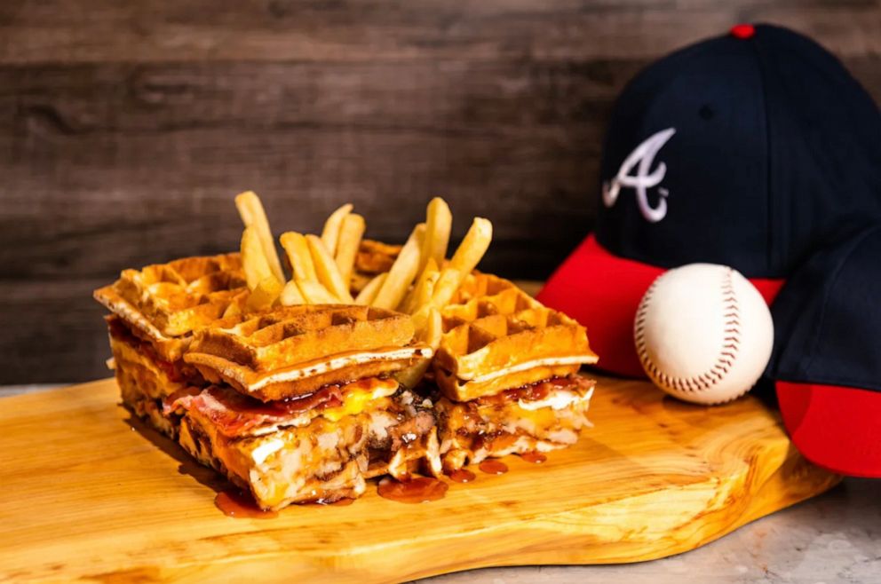 PHOTO: The new cleanup burger served at Truist Park during the Atlanta Braves games.