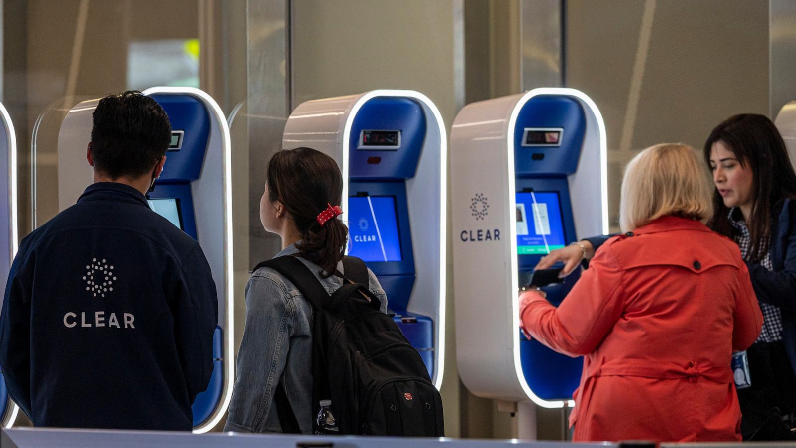 PHOTO: Travelers use Clear Plus kiosks at San Francisco International Airport (SFO) in San Francisco, May 25, 2023.