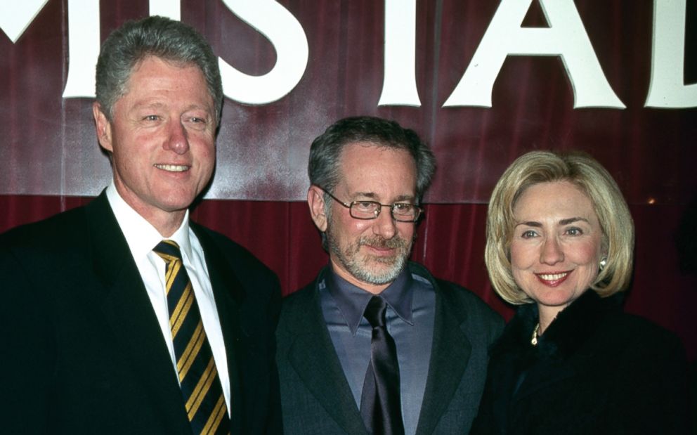 PHOTO: Bill Clinton, Steven Spielberg and Hillary Clinton at the premiere of the film 'Amistad,' Dec. 4, 1997.