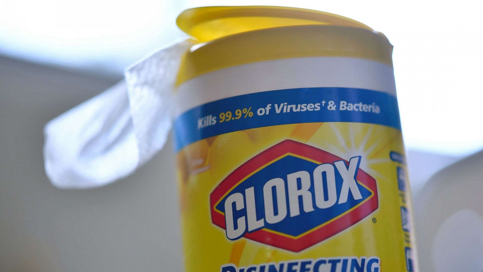 PHOTO: A container of Clorox disinfecting wipes in a kitchen in Culver City, Calif., on April 24, 2020.