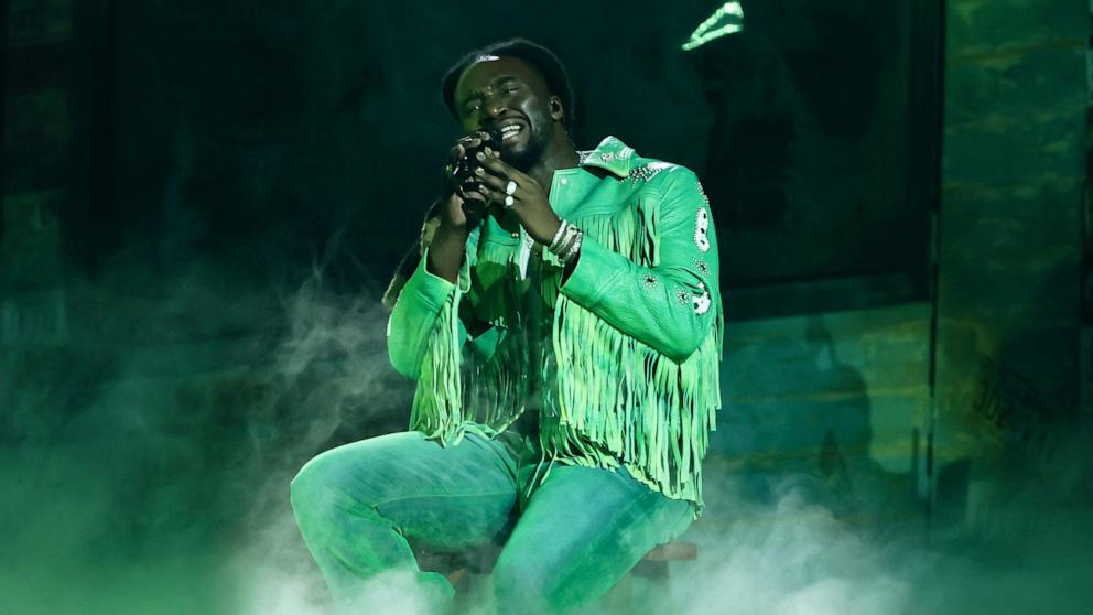 PHOTO: Shaboozey performs during the 58th Annual CMA Awards, Nov. 20, 2024, in Nashville.