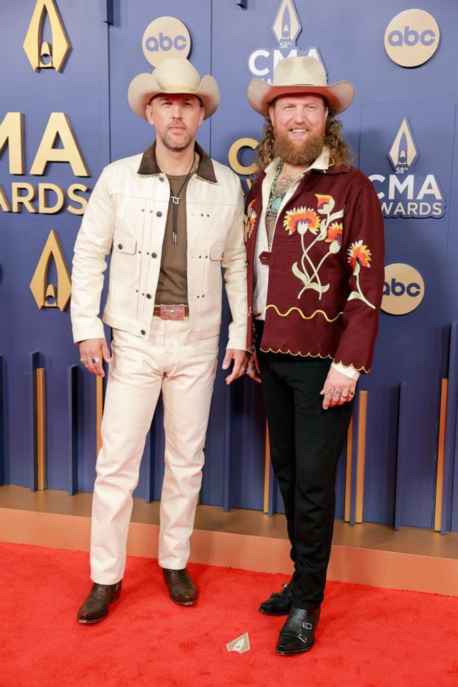 PHOTO: TJ Osborne and John Osborne of Brothers Osborne attend The 58th Annual CMA Awards at Music City Center, Nov. 20, 2024, in Nashville, Tenn.