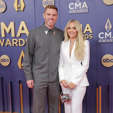 PHOTO: Freddie Freeman and Chelsea Freeman attend the 58th Annual CMA Awards, Nov. 20, 2024, in Nashville.