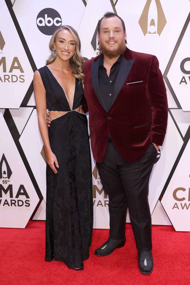 PHOTO: Nicole Hocking and Luke Combs attend the 55th annual Country Music Association awards in Nashville, Tenn., Nov. 10, 2021.