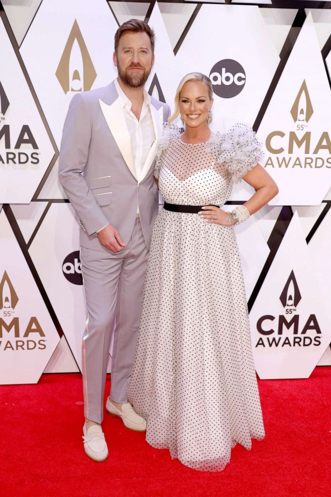 PHOTO: Charles Kelley and Cassie McConnell attend the 55th annual Country Music Association awards in Nashville, Tenn., Nov. 10, 2021.