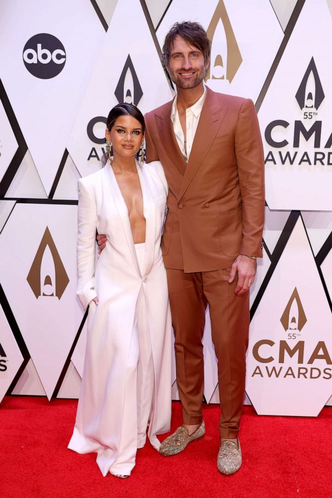 PHOTO: Maren Morris and Ryan Hurd attend the 55th annual Country Music Association awards in Nashville, Tenn., Nov. 10, 2021.