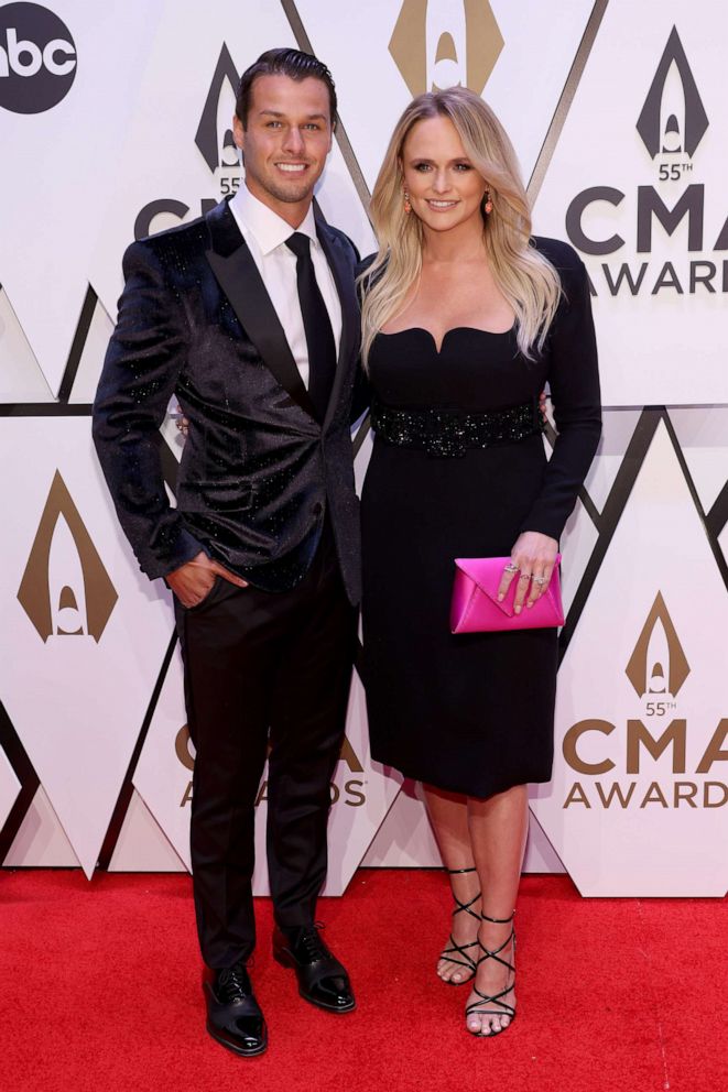 PHOTO: Brendan McLoughlin and Miranda Lambert attend the 55th annual Country Music Association awards in Nashville, Tenn., Nov. 10, 2021.