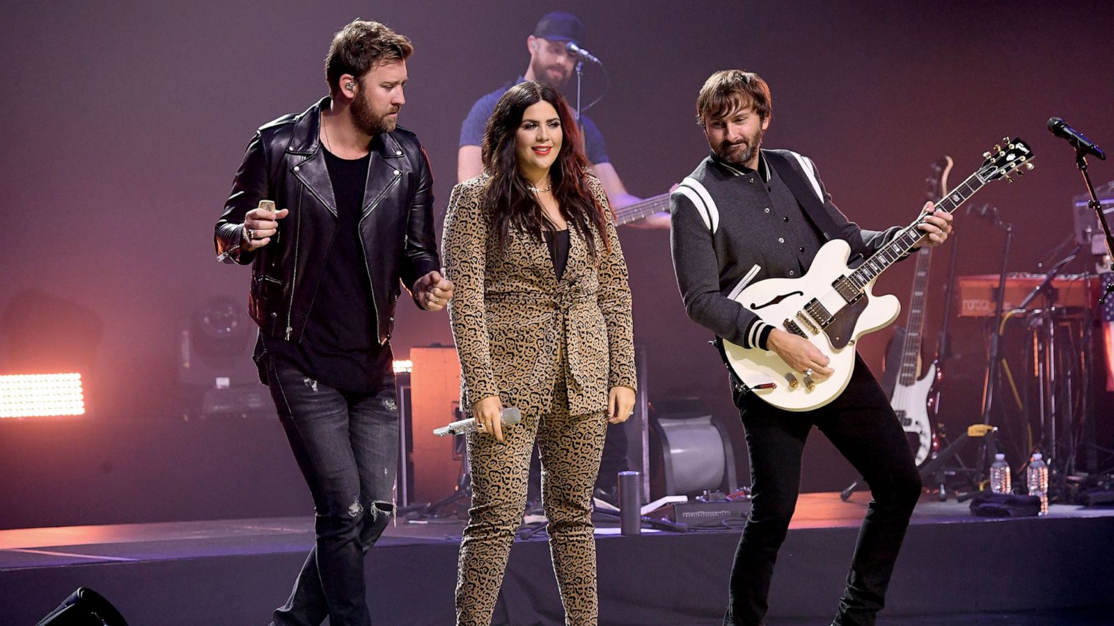 PHOTO: Charles Kelley, Hillary Scott, and Dave Haywood of Lady A perform onstage for the 2020 iHeartCountry Festival in Nashville, Tenn., Oct. 23, 2020.