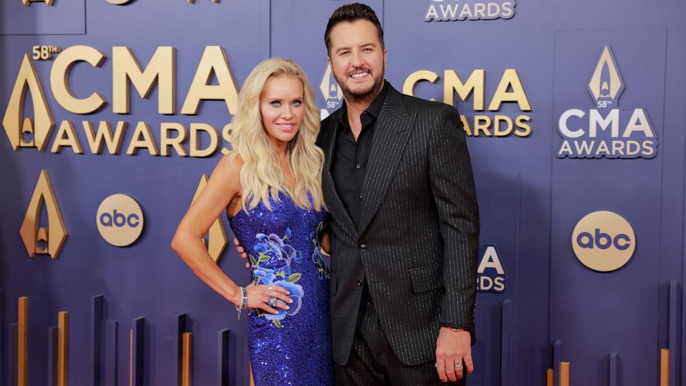 PHOTO: Caroline Bryan and Luke Bryan attend the 58th Annual CMA Awards, Nov. 20, 2024, in Nashville.