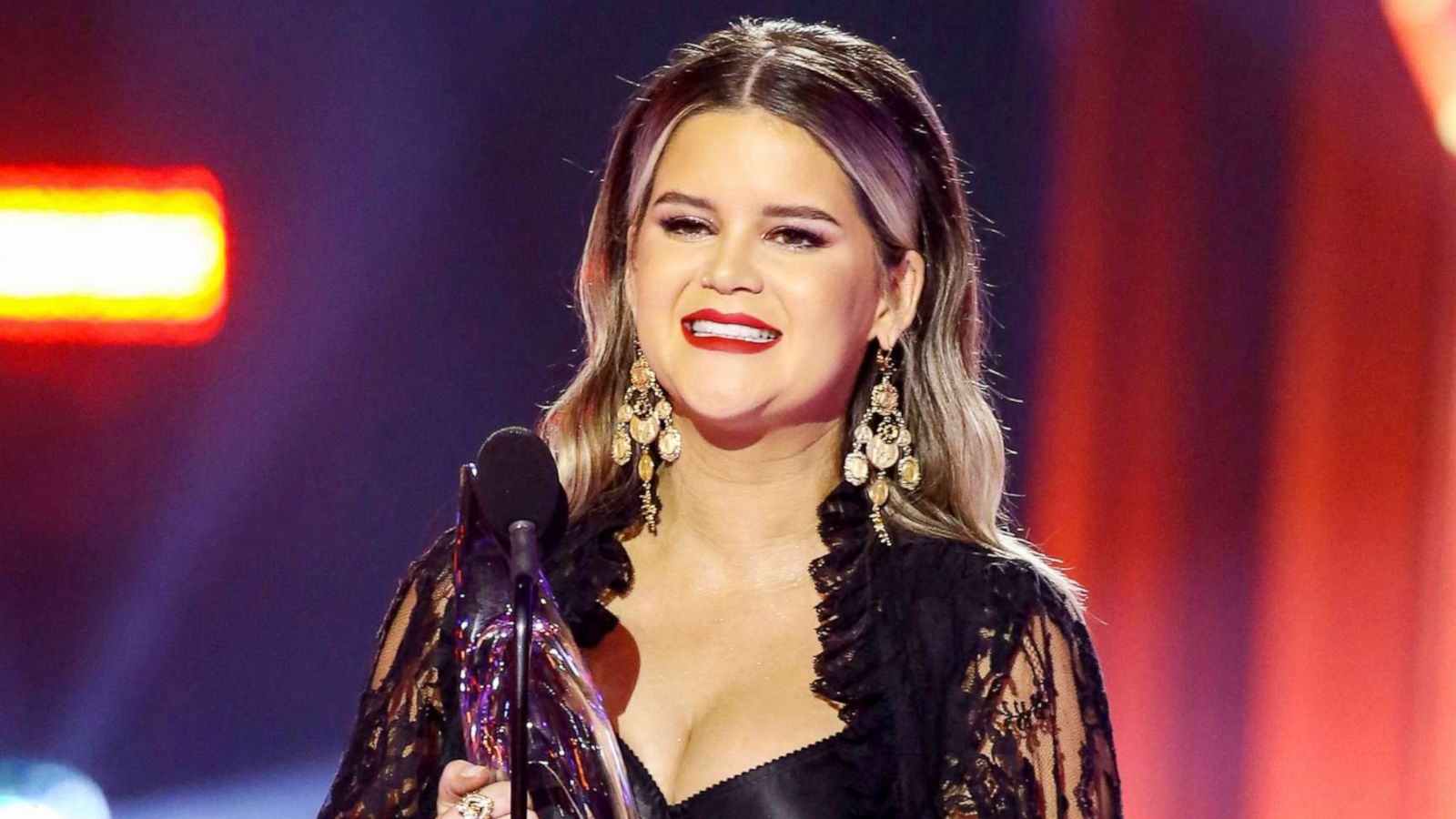 PHOTO: Maren Morris speaks onstage during the The 54th Annual CMA Awards in Nashville, Tenn., Nov. 11, 2020.