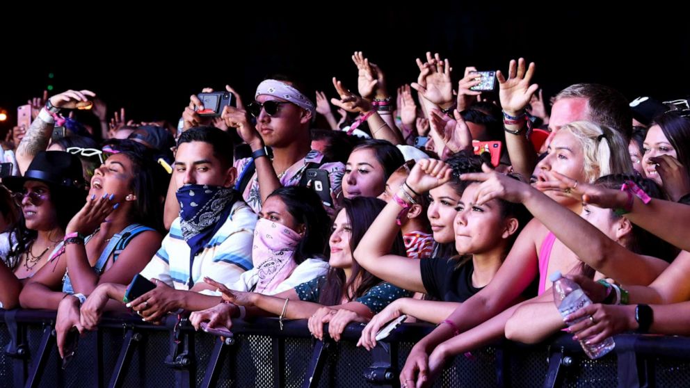 PHOTO: Festivalgoers watch Zedd perform at Coachella Stage during the 2019 Coachella Valley Music And Arts Festival, April 21, 2019, in Indio, Calif.