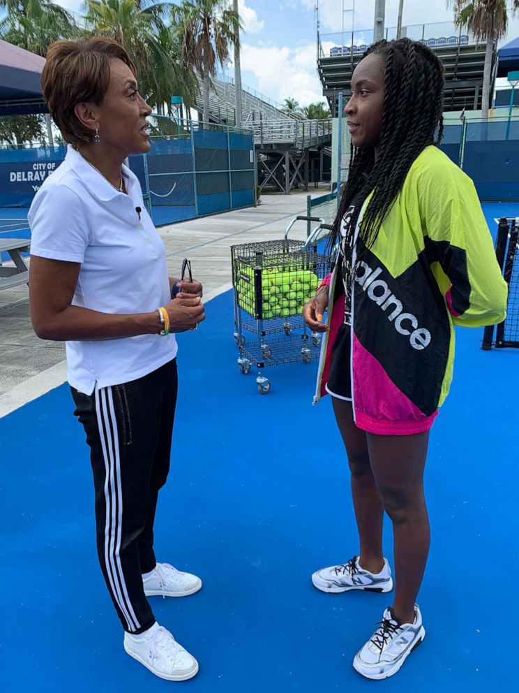 PHOTO: ABC News' Robin Roberts interviews teen tennis star Coco Gauff.