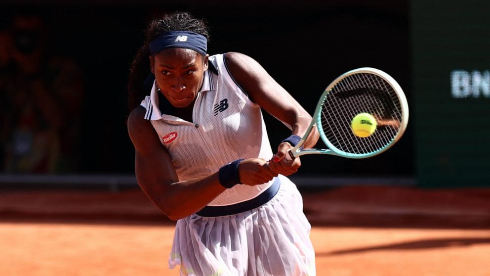 PHOTO: Coco Gauff of the U.S. is seen during her semi-final match against Poland's Iga Swiatek, June 6, 2024, in Paris.