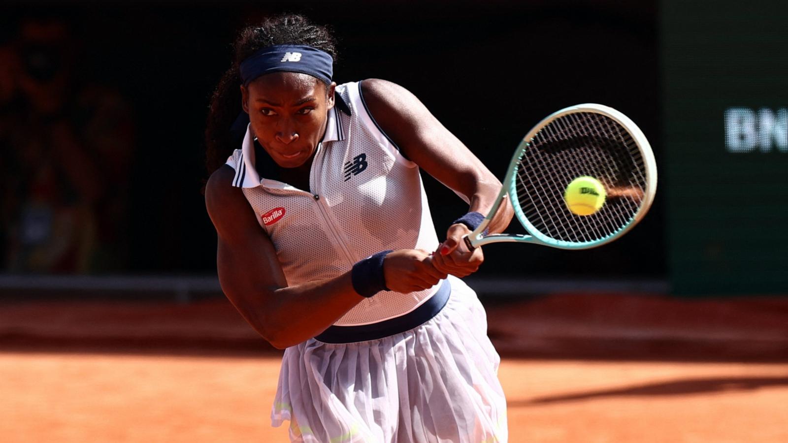 PHOTO: Coco Gauff of the U.S. is seen during her semi-final match against Poland's Iga Swiatek, June 6, 2024, in Paris.