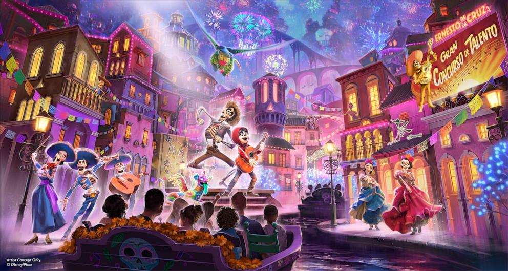 PHOTO: Coming to Disney California Adventure, the first ever attraction inspired by Pixar Animation Studios’ "Coco" lets guests join Miguel on a trip to the Land of the Dead.