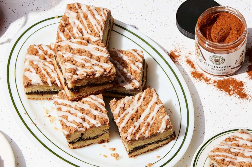 PHOTO: A plate of cinnamon-crisp coffee cake slices.