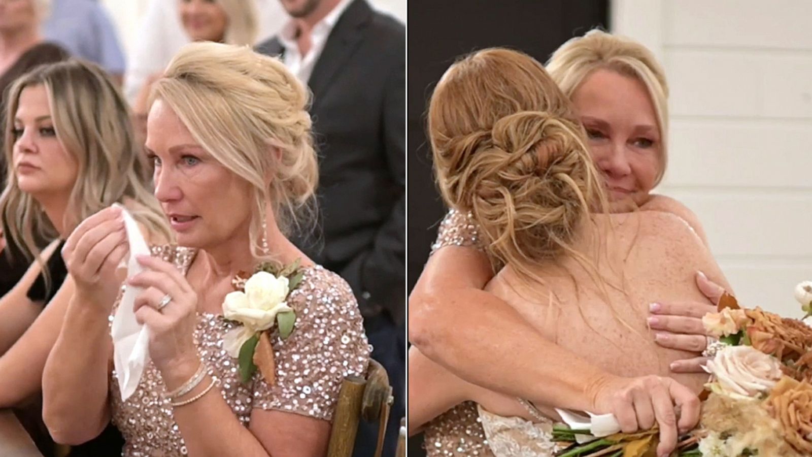PHOTO: Briana Coffey surprised her mother Tracy Keith at her wedding by sharing her bouquet with her instead of holding a traditional bouquet toss.