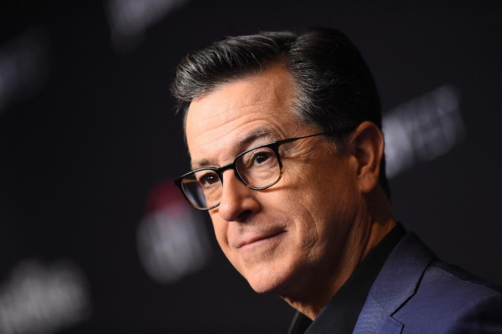 PHOTO: In this March 16, 2019, file photo, Stephen Colbert arrives at the PaleyFest presentation of "An Evening with Stephen Colbert" at the Dolby theatre in Hollywood, Calif.