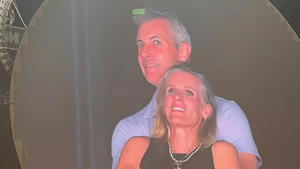 PHOTO: A "kiss cam" moment at a Coldplay concert in Boston showing a man and woman together has gone viral.