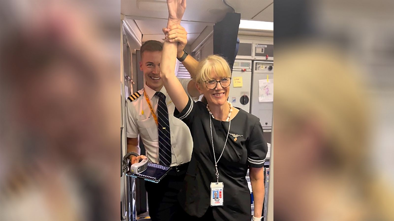 PHOTO: United Airlines pilot Cole Doss honored his mom, a flight attendant, on their first flight together.