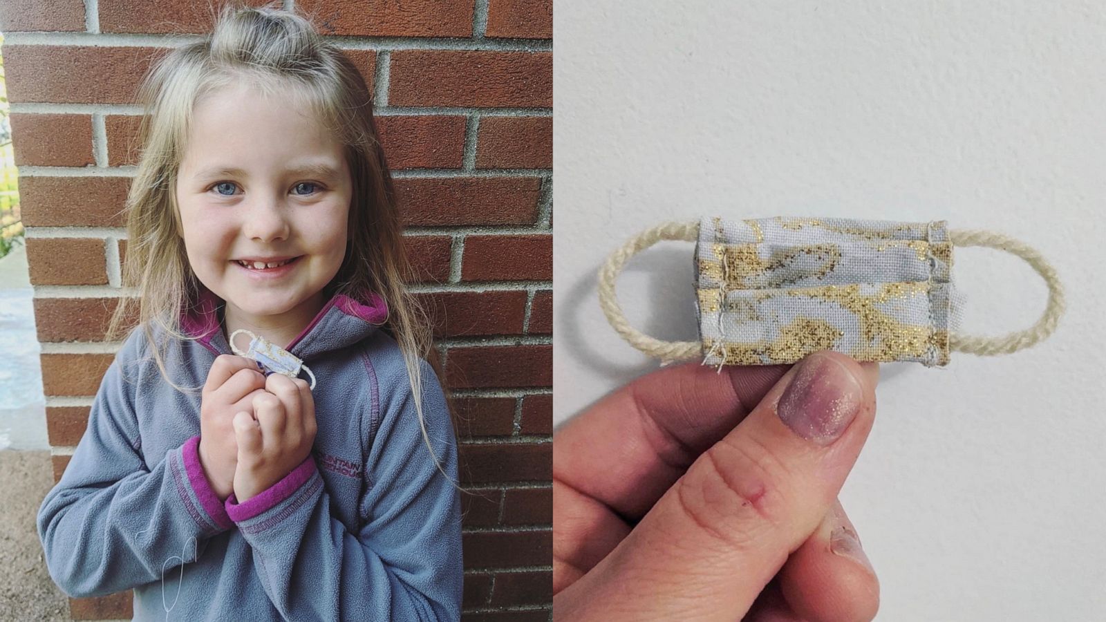 PHOTO: Evolette Westhouse, 7, poses with a mask made for the Tooth Fairy in Holland, Michigan.