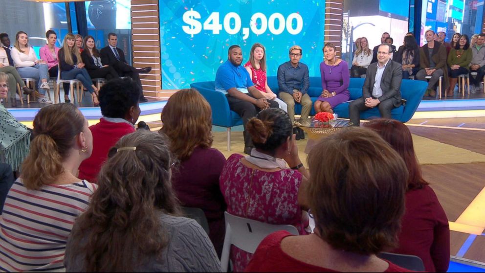 PHOTO: Three students were surprised with $40,000 college scholarships live on "Good Morning America." 