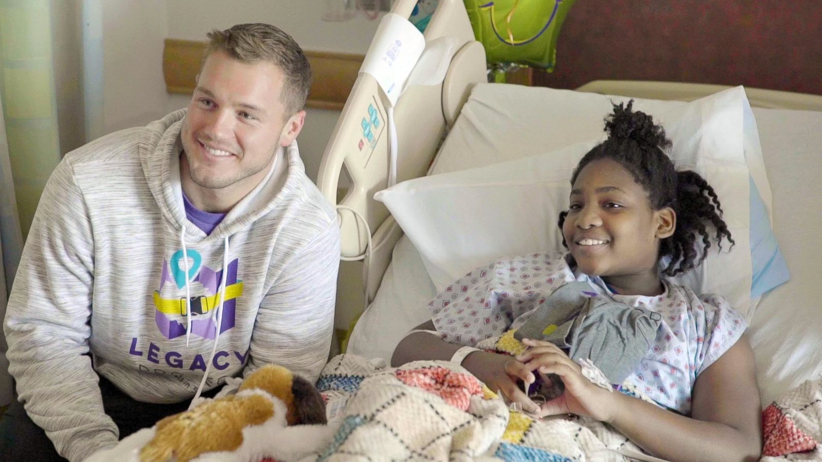 PHOTO: Bachelor Colton Underwood visits a patient at UPMC Children's Hospital of Pittsburgh, Feb. 10, 2019.