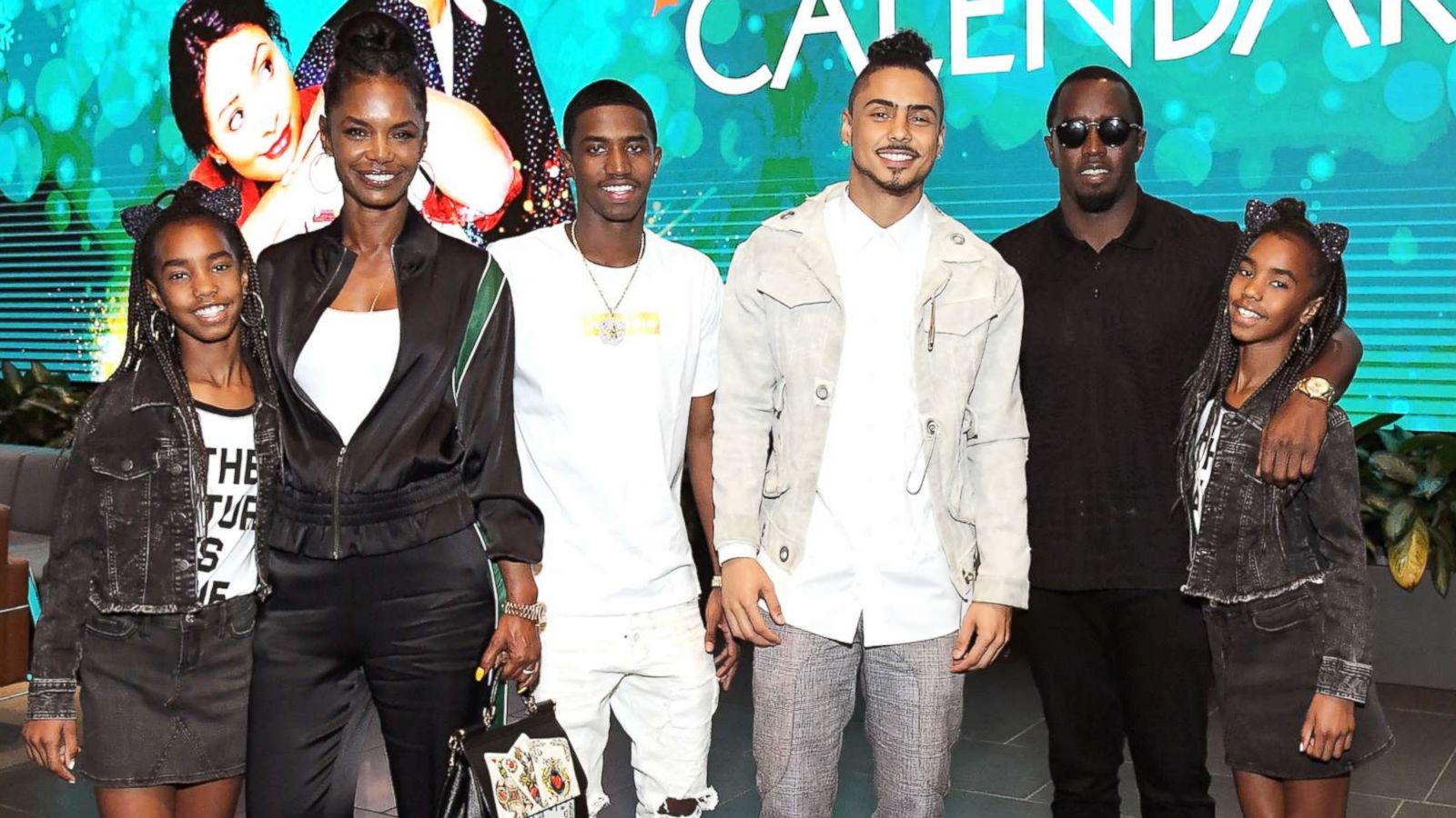 PHOTO: From left, Kim Porter, Christian Casey Combs, Quincy Brown, Sean "Diddy" Combs, D'Lila Star Combs and Jessie James Combs attend an event in Los Angeles, Oct. 30, 2018.