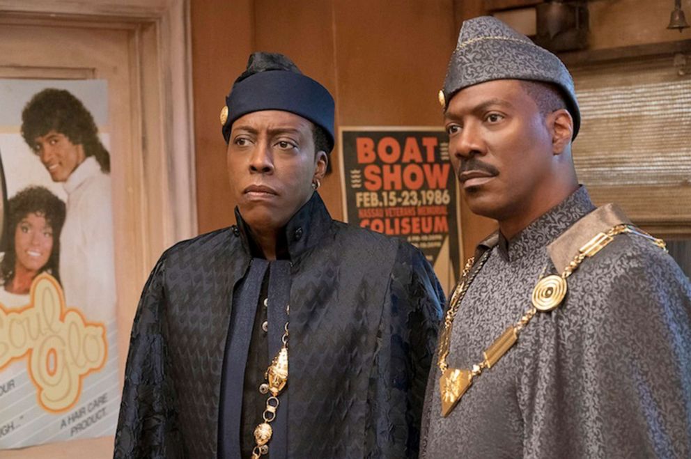 PHOTO: Arsenio Hall and Eddie Murphy star in the 2021 film, "Coming 2 America."