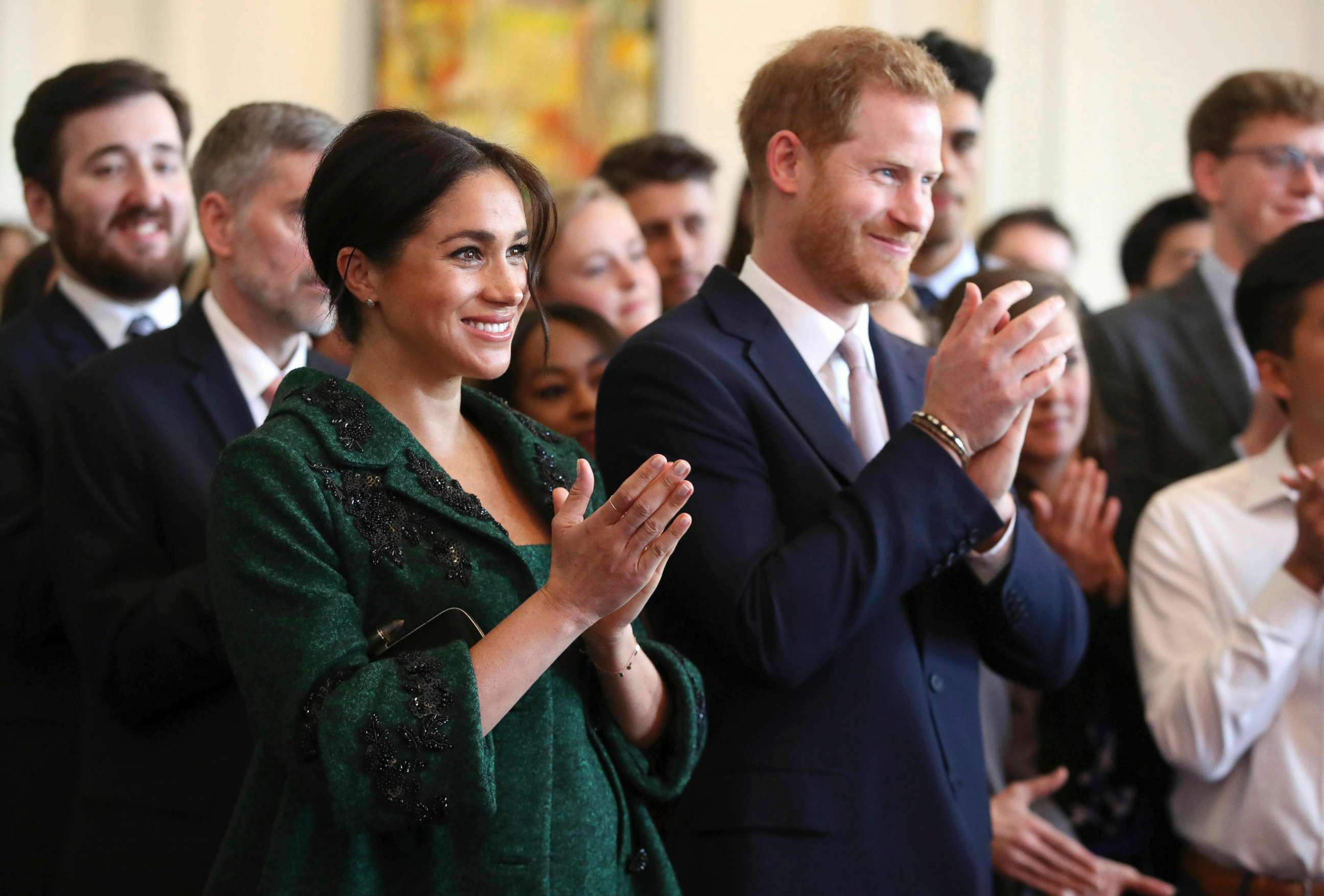 PHOTO: Britain's Prince Harry and Meghan, Duchess of Sussex attend the Commonwealth Day Youth Event at Canada House in London, March 11, 2019.
