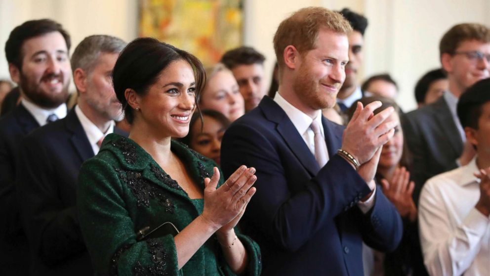 PHOTO: Britain's Prince Harry and Meghan, Duchess of Sussex attend the Commonwealth Day Youth Event at Canada House in London, March 11, 2019.