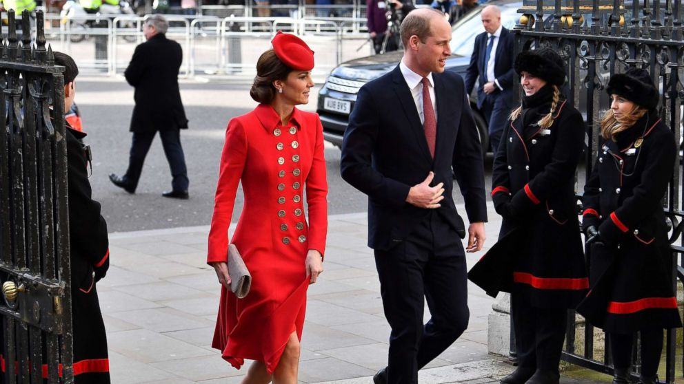 PHOTO: Britain's Prince William and Catherine, Duchess of Cambridge, arrive to attend a Commonwealth Day Service at Westminster Abbey in central London, March 11, 2019.