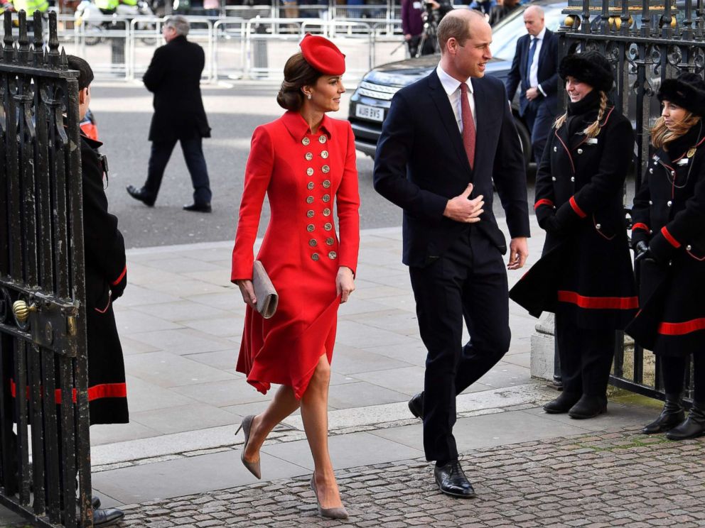 PHOTO: Britains Prince William and Catherine, Duchess of Cambridge, arrive to attend a Commonwealth Day Service at Westminster Abbey in central London, March 11, 2019.