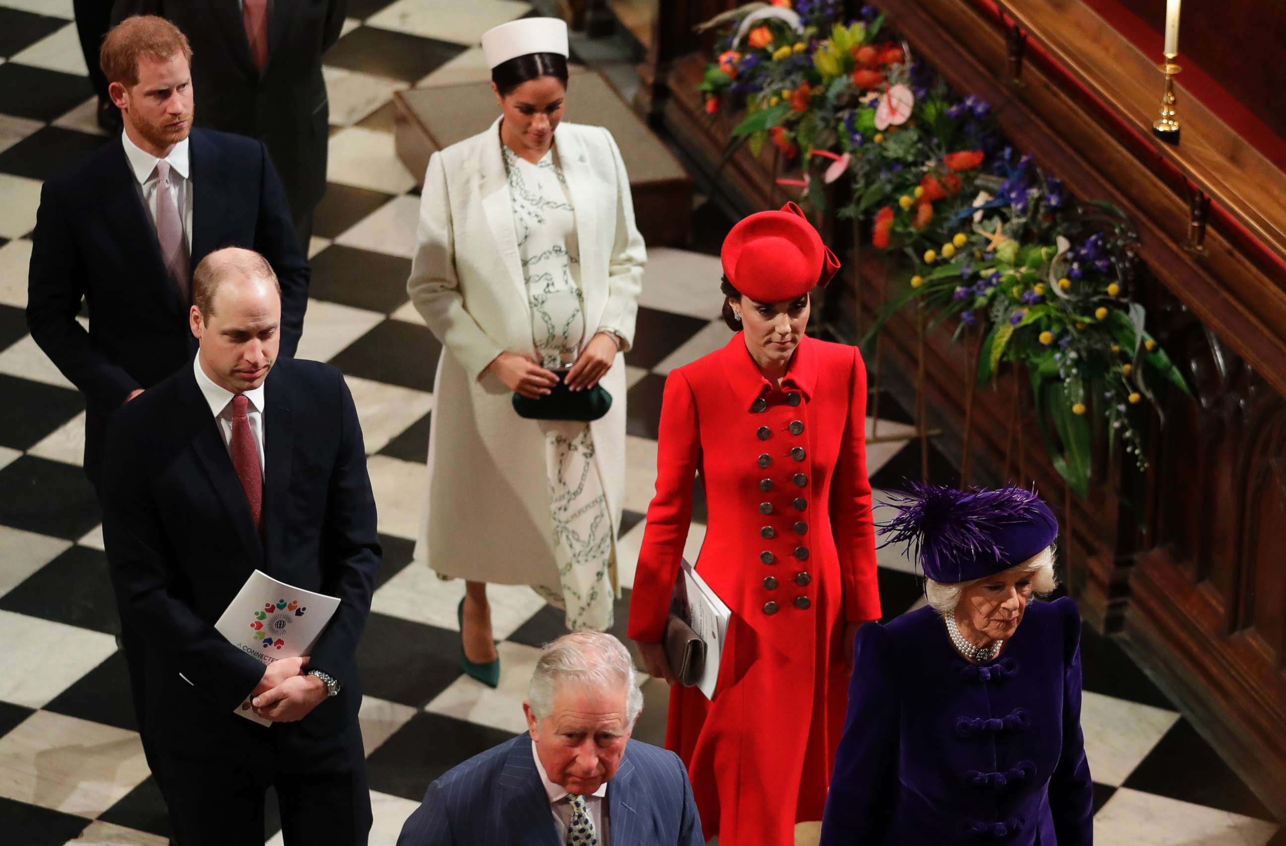PHOTO: Members of Britain's Royal family leave after attending the Commonwealth Service at Westminster Abbey in London, March 11, 2019.