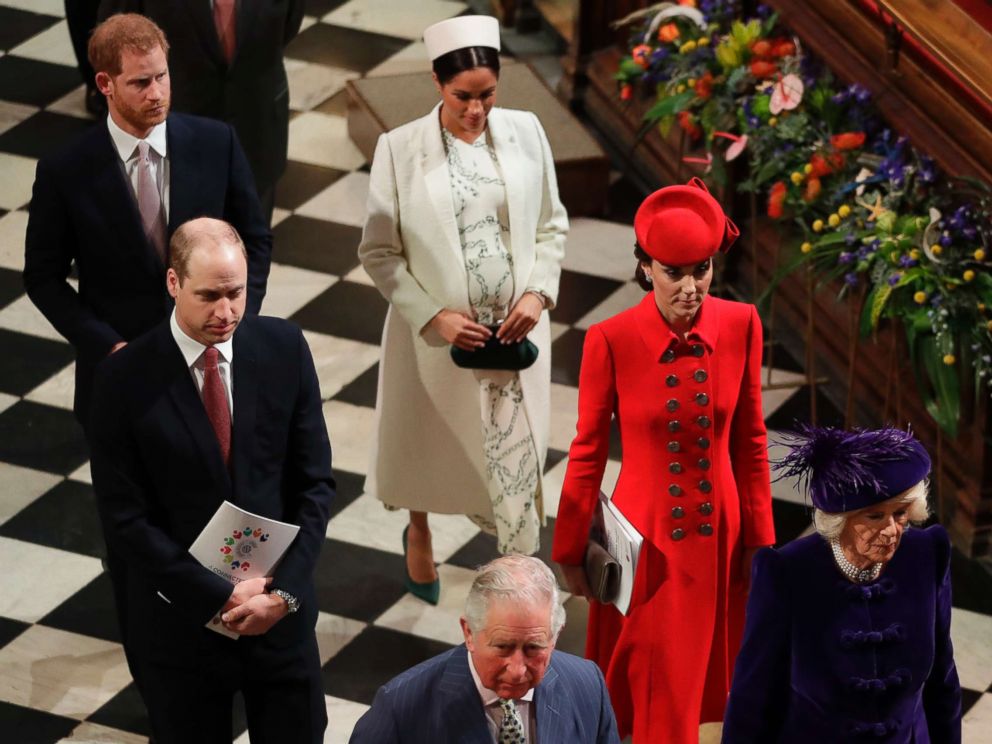 PHOTO: Members of Britains Royal family leave after attending the Commonwealth Service at Westminster Abbey in London, March 11, 2019.