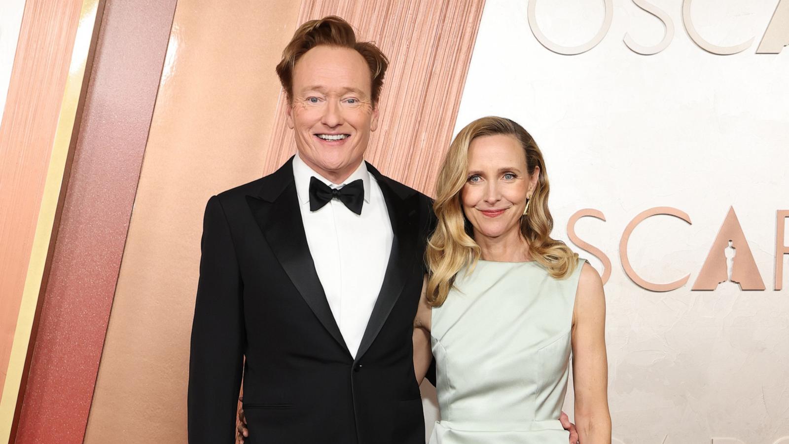 PHOTO: Conan O'Brien and Liza Powel O'Brien attends the 97th Annual Oscars at Dolby Theatre, Mar. 02, 2025, in Hollywood, Calif.