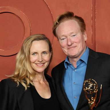 PHOTO: Liza Powel O'Brien and Conan O'Brien attends the HBO & Max Post-Emmy Reception at San Vicente Bungalows in West Hollywood, Calif., Sept. 15, 2024.