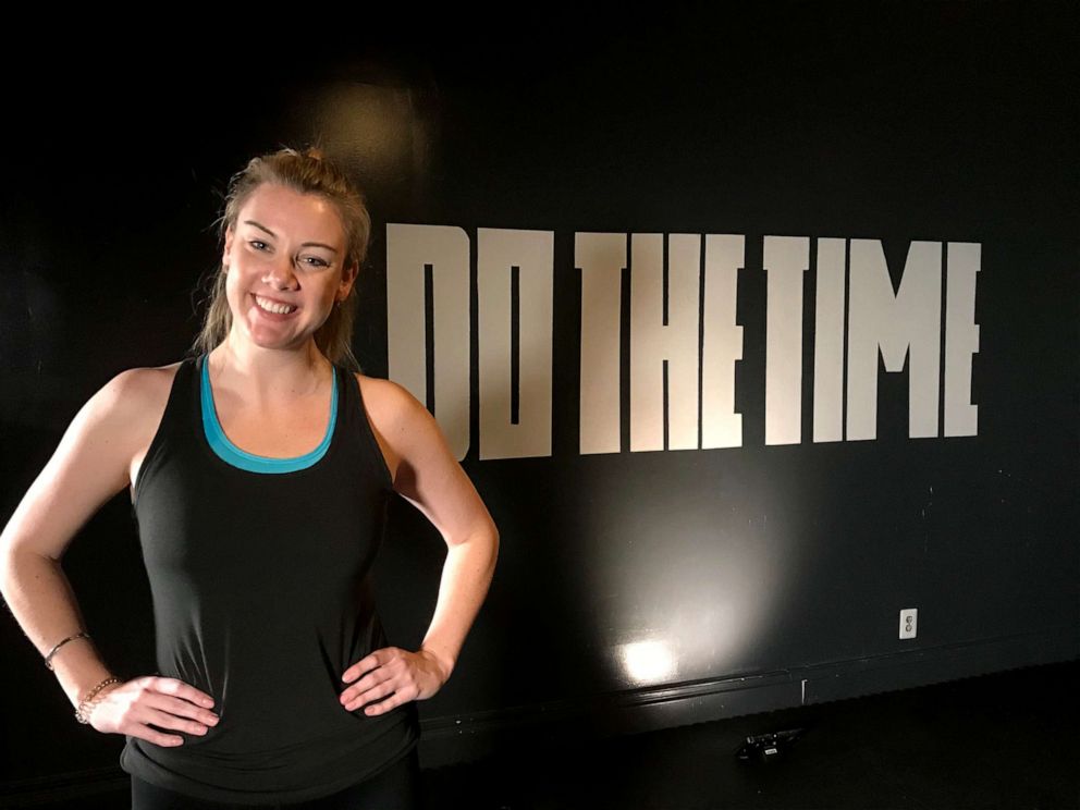 PHOTO: ConBody's motto "Do The Time" is written in bold letters inside their fitness studio.