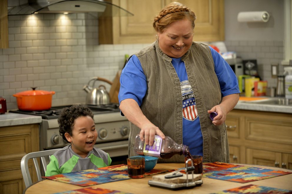 PHOTO: Edan Alexander, as Louis, and Conchata Ferrell, as Berta in a scene from "Two and a Half Men."