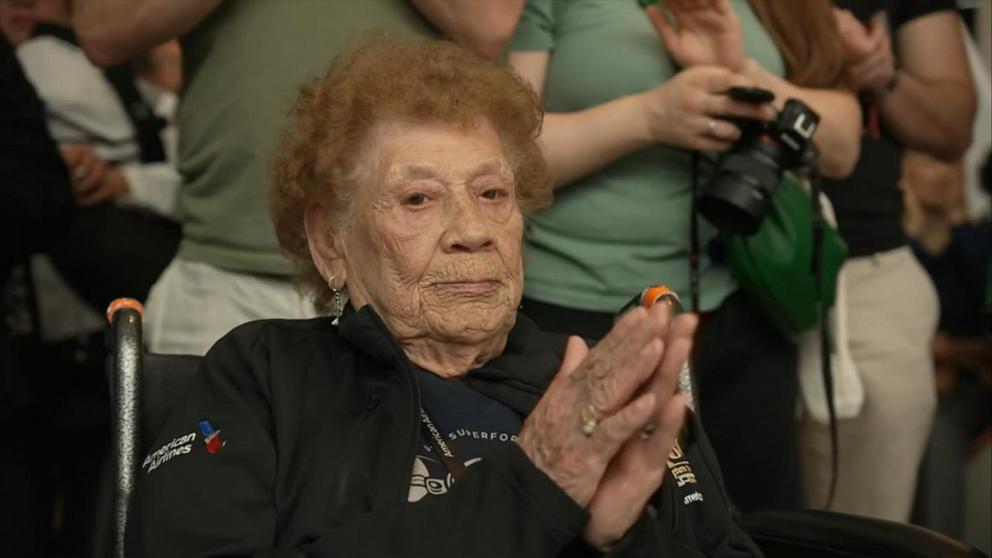 PHOTO: Connie Palacioz, 99, served as a “Rosie the Riveter” for four years and worked on B-17 planes.