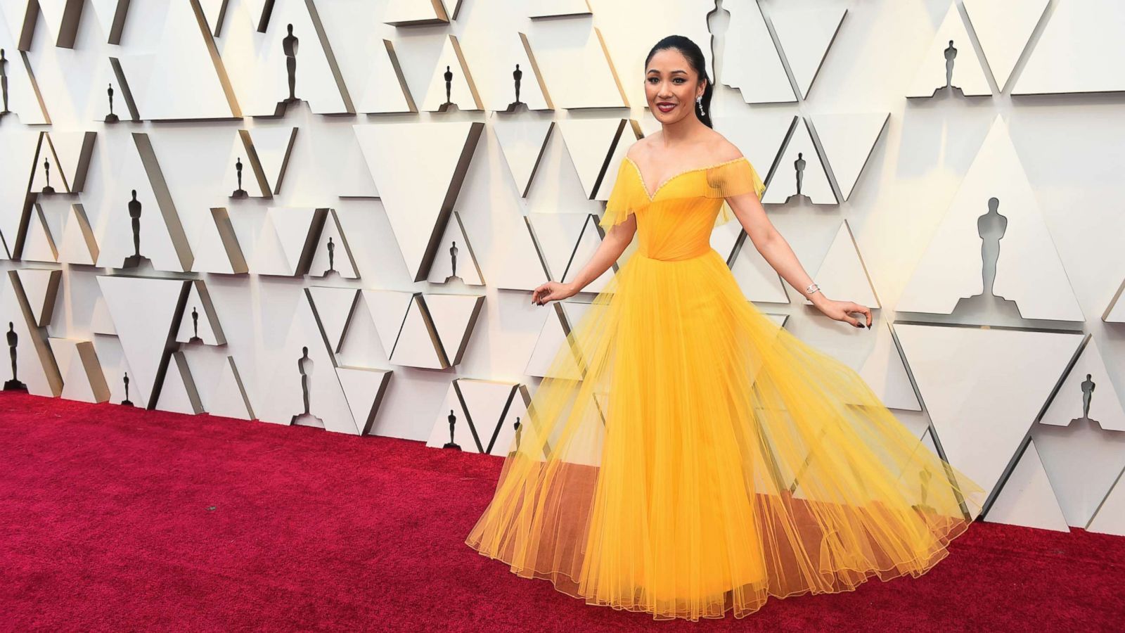 PHOTO: Constance Wu arrives at the Oscars, Feb. 24, 2019, at the Dolby Theatre in Los Angeles.