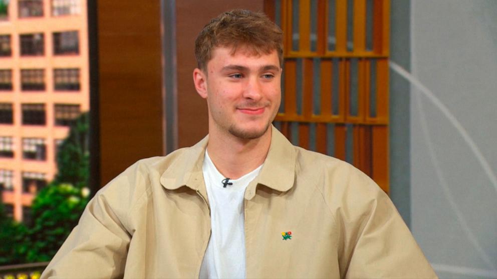 PHOTO: Cooper Flagg appears on Good Morning America ahead of the NBA Draft, June 25, 2025.
