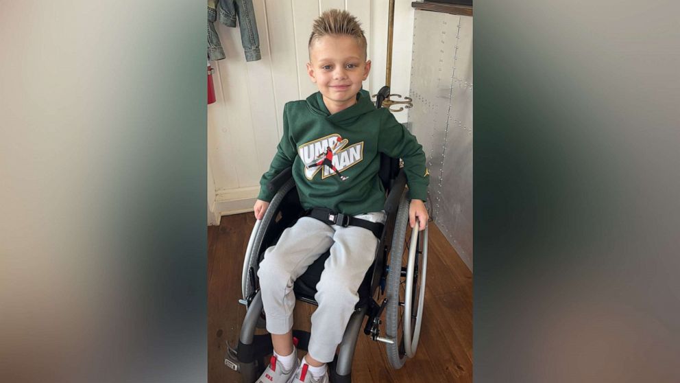 PHOTO: Cooper Roberts, 8, is now home recovering after being left paralyzed in the July 4, 2022, shooting in Highland Park, Ill.