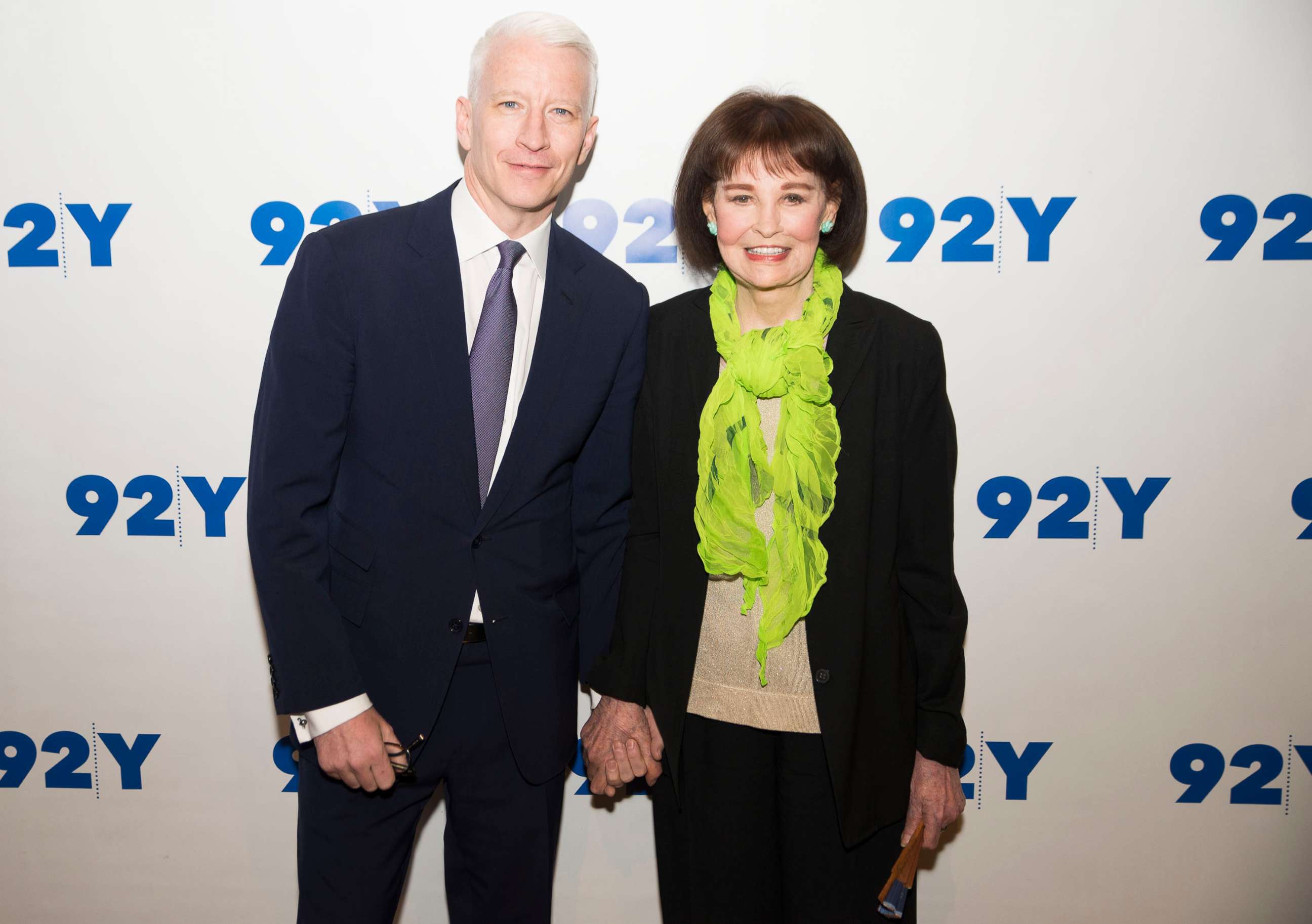 PHOTO: Anderson Cooper and Gloria Vanderbilt at 92Y on April 14, 2016 in New York City.