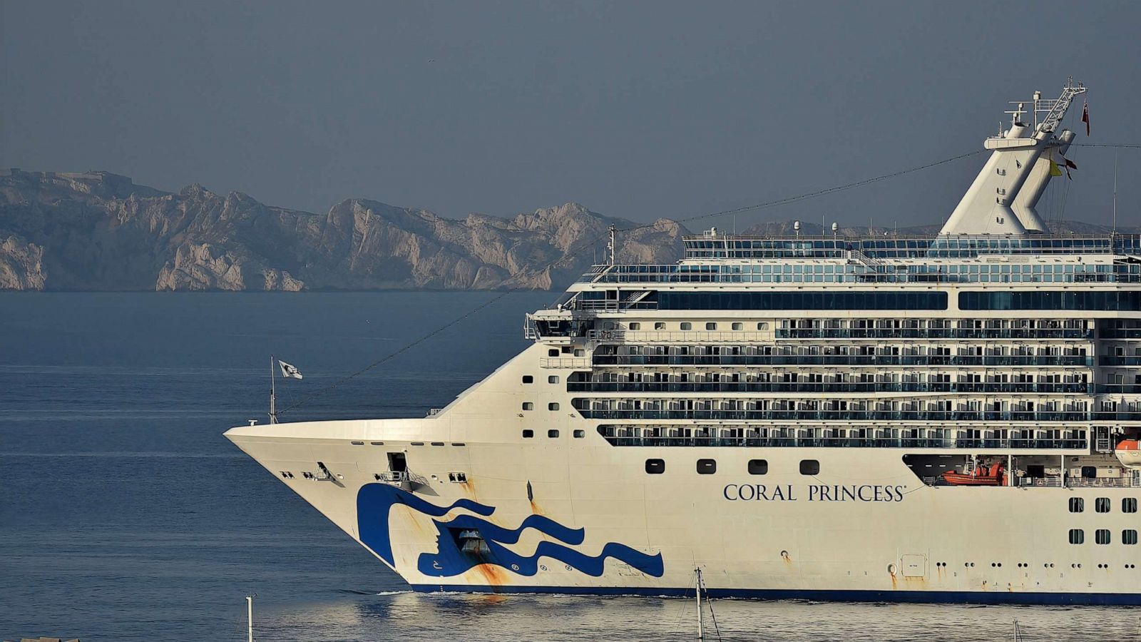 PHOTO: The passenger cruise ship Coral Princess arrives at the French Mediterranean port, July 12, 2023, in Marseille, France.