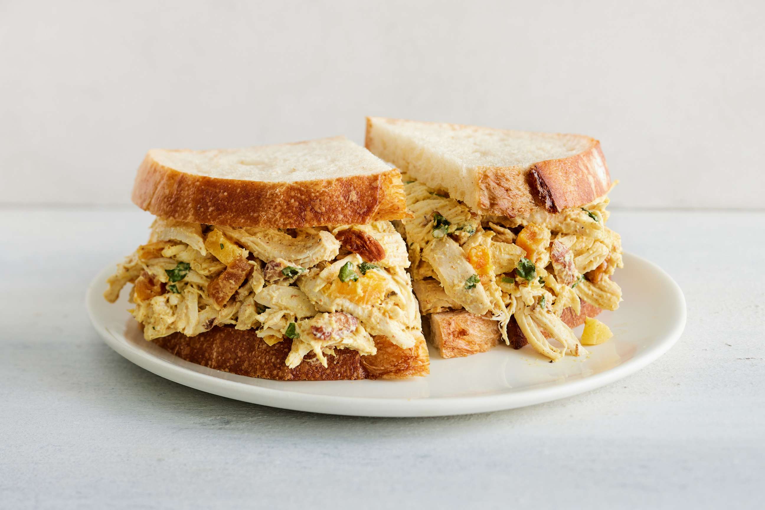PHOTO: A coronation chicken salad sandwich.