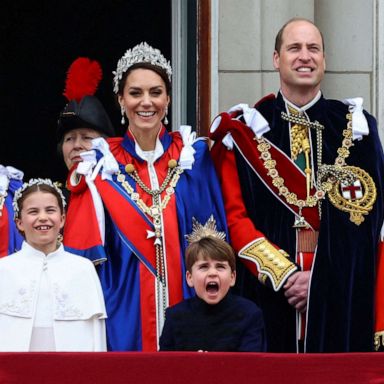 PHOTO: The royals stand on the Buckingham Palace balcony following Britain's King Charles' coronation ceremony in London, May 6, 2023.